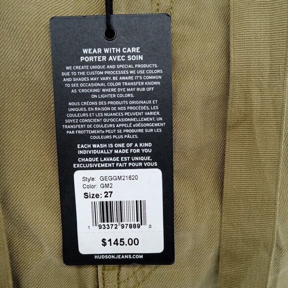 Hudson Jeans Shorts Womens Size 27 Olive Green Khaki Paperbag Style Linen Lyocel - Picture 5 of 9